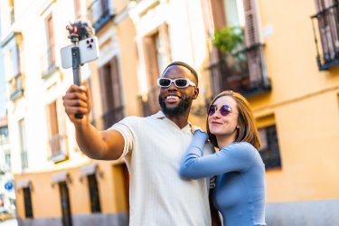 Couple selfie voyage
